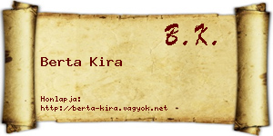 Berta Kira névjegykártya